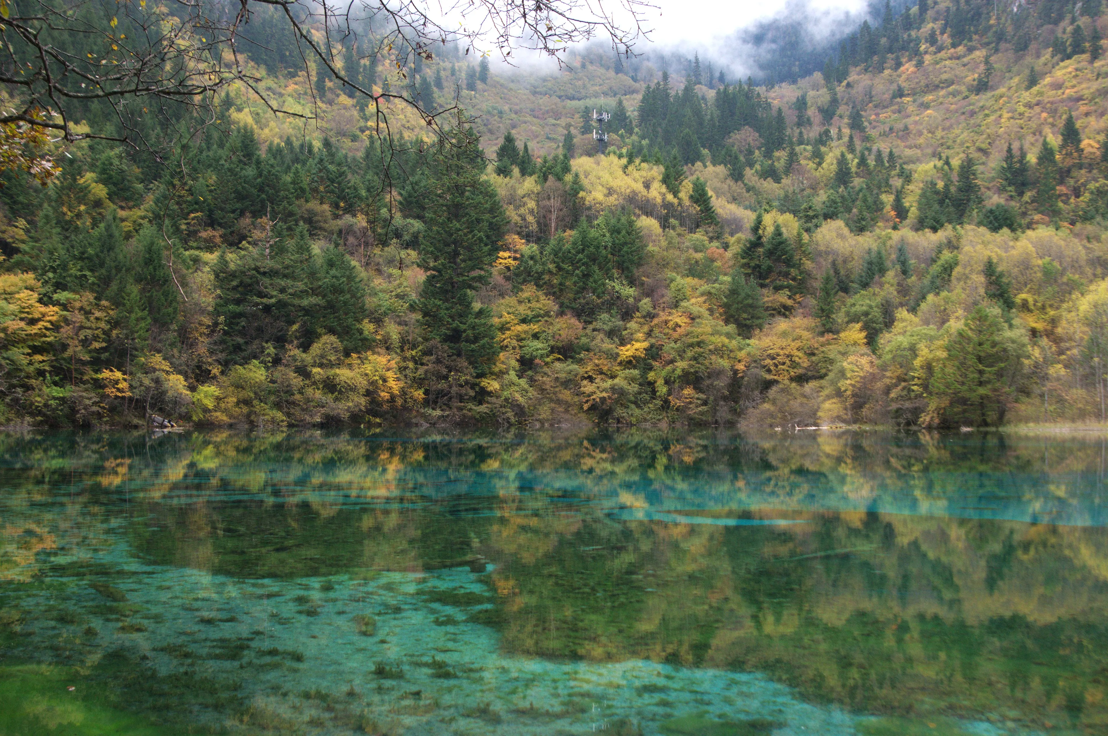 jiuzhai valley with background