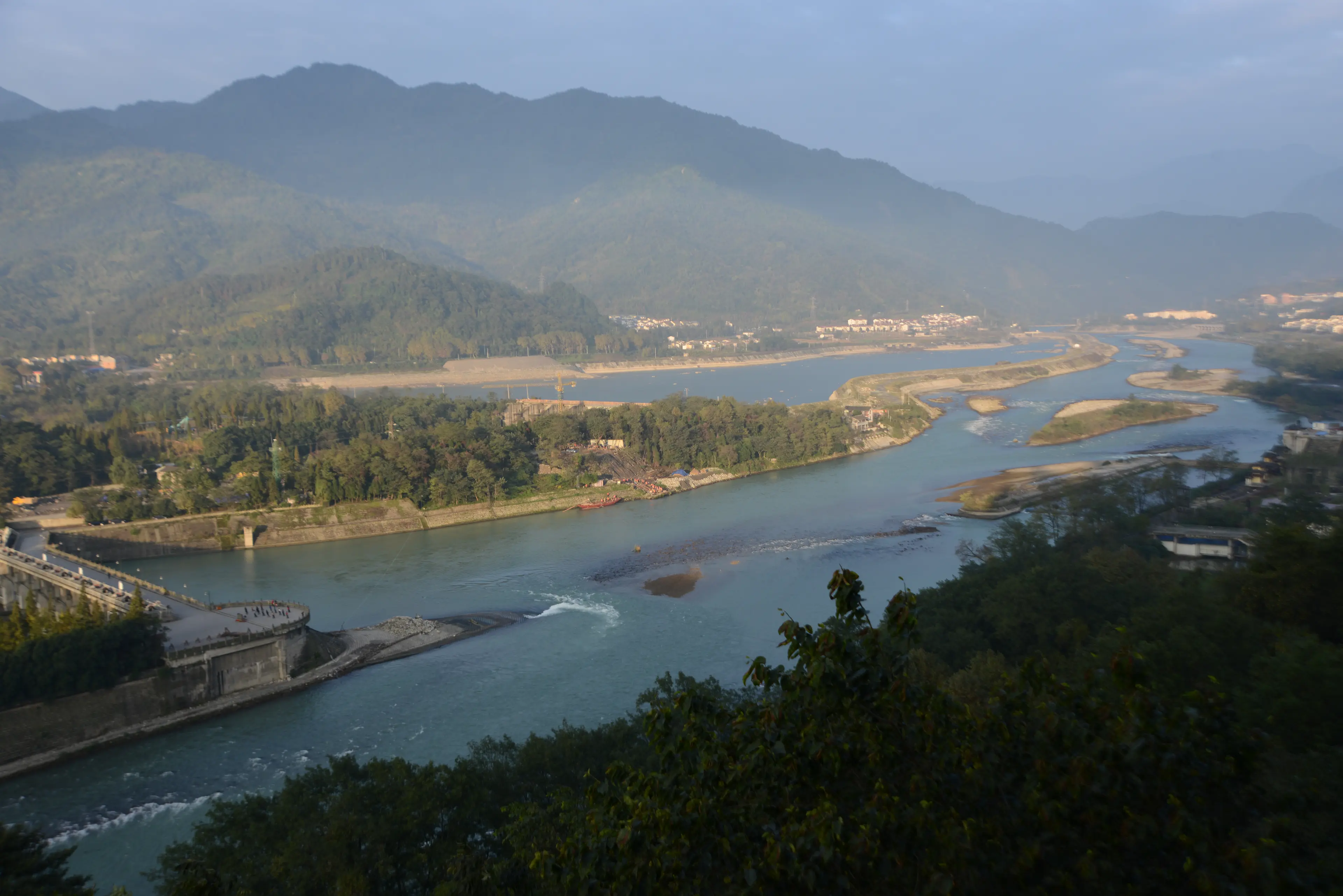 Dujiangyan irrigation system at Dujiangyan, landscape