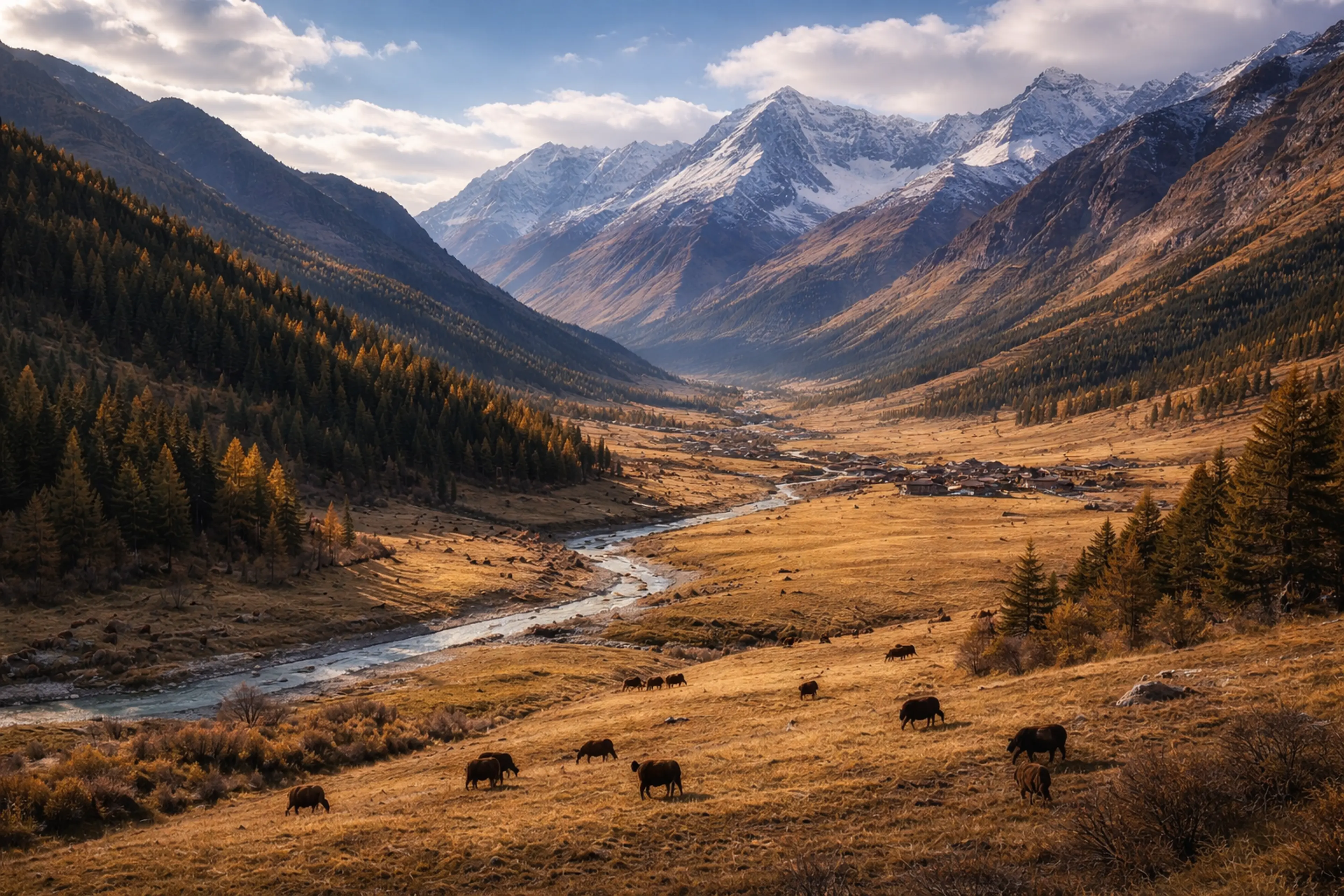 Open plateau landscape and distant mountains in western Sichuan.
